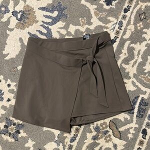 Women's Olive Green Wrap Shorts